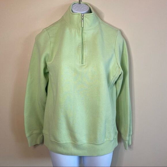 Izod Women's Teal Pullover Jacket 1/2 Zip Mock Turtle Neck Size Medium - Picture 1 of 8